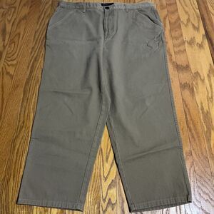 All Saints Mens Chino Jute Trousers Sz 34 Short Length Tapered Leg Khaki